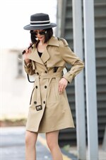 「布之魅」中长款风衣，三色，设计感十足，女装风衣，布之魅