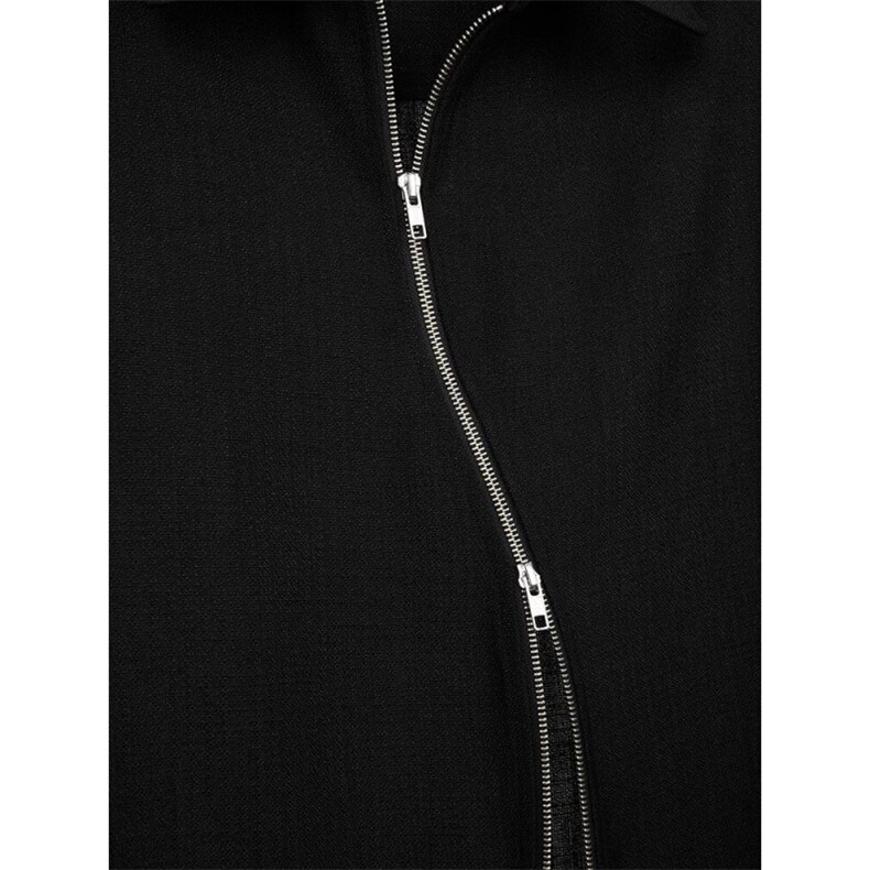 XZ1005-1-TTH608-58S型双开拉链短袖衬衫肌理感衬衣cleanfit,男装T恤,星座1005-1