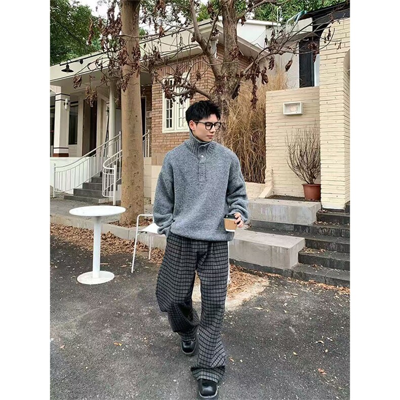 网图有货高领套头宽松针织衫男女百搭宽松立领情侣毛衣A1241-P50,男装针织衫/毛衣,星座1505