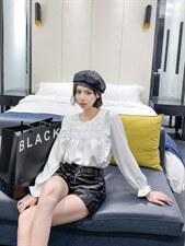 秋季新款圆领轻奢风圆领衬衫，女装衬衫，非次元