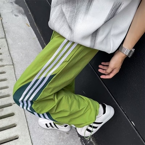 多巴胺速干休闲裤男潮流三条杠撞色宽松直筒高密塔丝隆 KB220图片