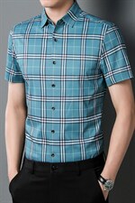 C8931夏季男士短袖衬衫青年休闲绅士修身衬衣免烫商务P66，男装衬衫，电商B360