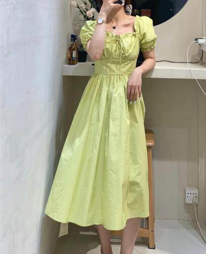 现货!甜美气质温柔风方领连衣裙，女装连衣裙，FUXINXIN 福歆歆