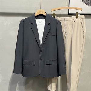 休闲西装男士套装外套雅痞帅气宽松春秋季小西服上衣潮W6772-P55图片