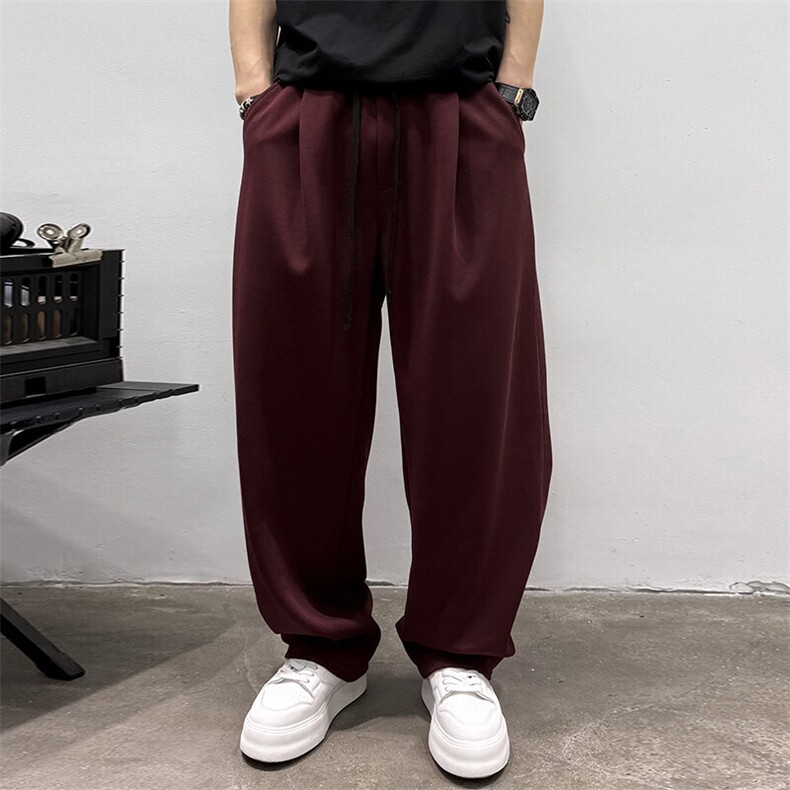 安可拉红休闲裤子男士春秋冬季2025新款弯刀男裤运动卫裤9356P80，男装休闲裤，电商B332-1