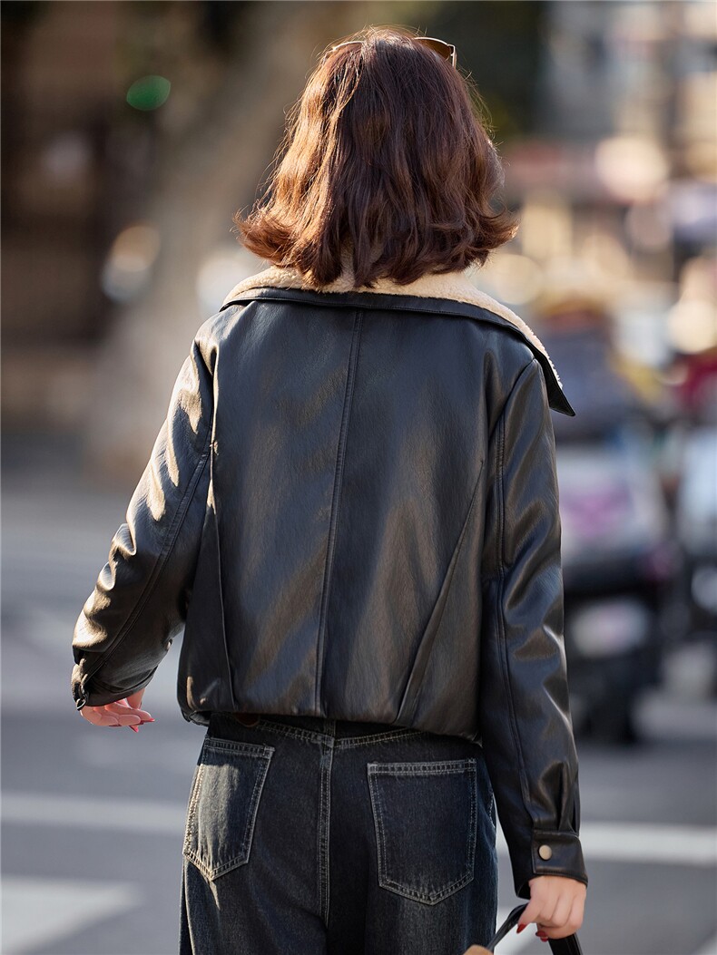 【冬季新款】大量现货大毛领金属丝皮90绒短款皮羽绒服外套,女装皮衣,魅衣本色