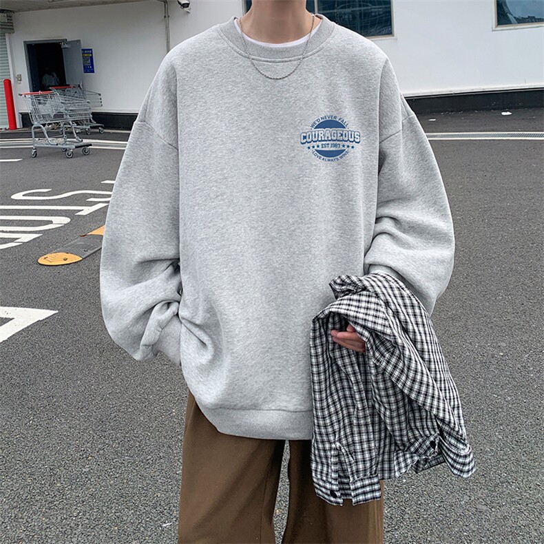 8XL圆领卫衣男超大码胖子肥佬大号长袖t恤S6395-P28加绒款-P33,男装卫衣,电商A040