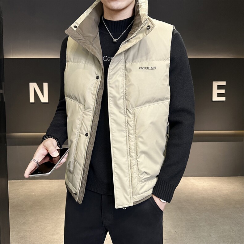 短款立领拼色羽绒马甲男休闲日系保暖外套马甲背心M73-P120,男装背心/马甲,电商A237