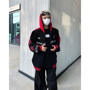 秋季新款港风美式华棉复合320克连帽全刺绣开衫连帽卫衣ZW420-P58图片