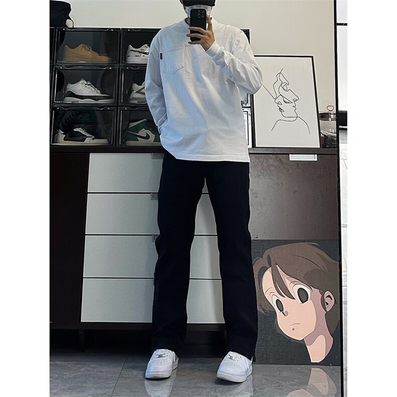 美式hiphop高街直筒重工艺水洗修身vibe牛仔裤货号K700P65图片