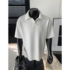 夏装2025新品300克重磅坑条翻领POLO衫男装夏季短袖T恤S403-特P38，男装T恤，电商A233-1