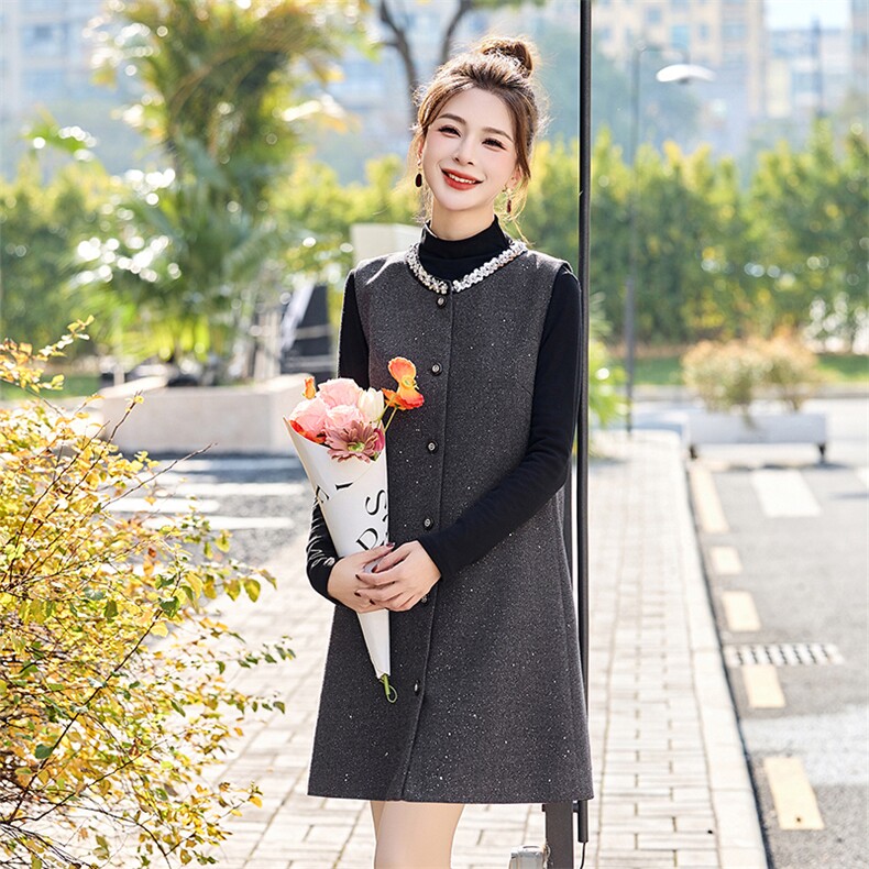 韩系设计感小香风背心裙套装女装2025春季新款小个子穿搭两件套,女装套装/套裙,罗腾
