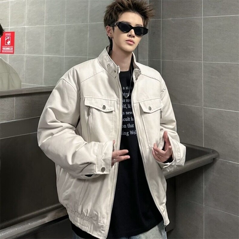 小众痞夹克外套男女冬美式解构设计感保暖帆布工装棉服MF341-P138图片