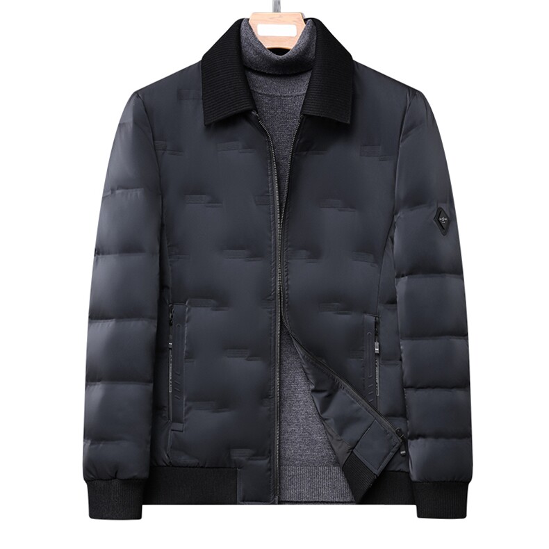 中年男冬季休闲爸爸冬装保暖可卸领外套羽绒服棉衣QLMF8068-P300，男装羽绒服，电商B212（原钱塘6029）