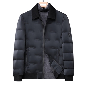 中年男冬季休闲爸爸冬装保暖可卸领外套羽绒服棉衣QLMF8068-P300图片