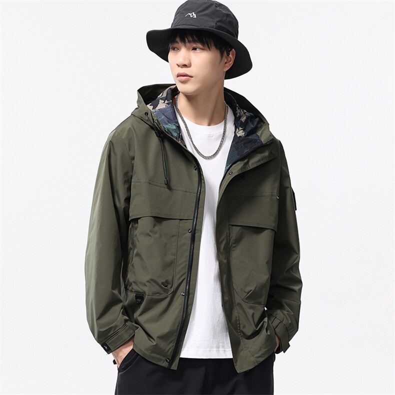 秋季速干工装夹克潮牌连帽户外登上外套男女款F0918-P100控199,男装夹克,电商D215