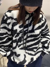 斑马纹卫衣，女装卫衣/绒衫，Queena PHoebe