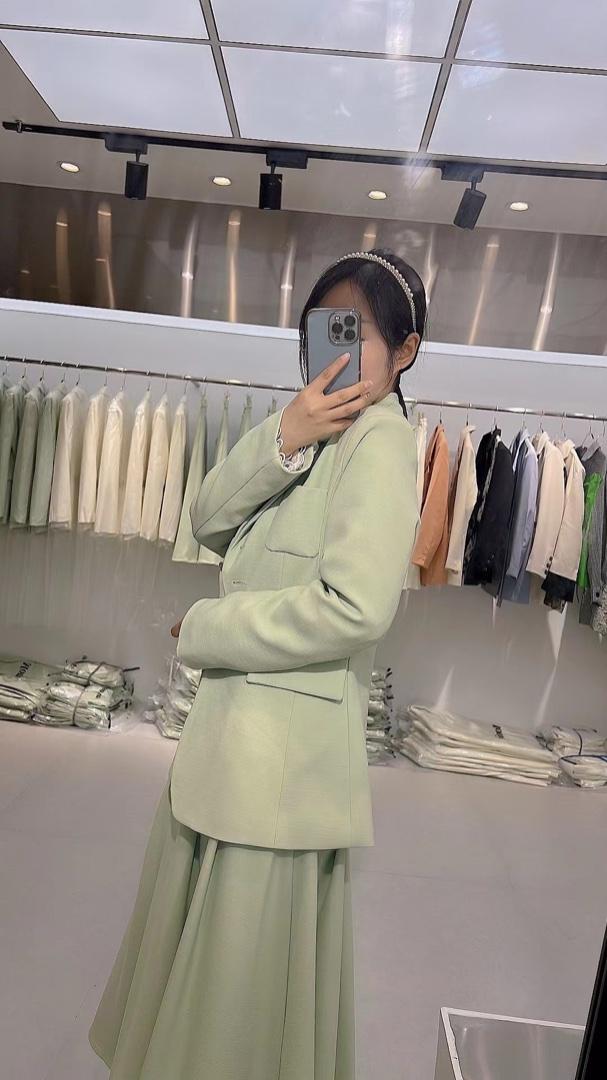 2022春季新款清新西装半身裙两件套,女装西装,monica.m