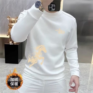 1506-1/WW8241/P47印花秋冬卫衣男韩版新款圆领宽松上衣马年卫衣图片
