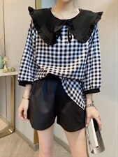 夏装减龄薄料拼接小衫，其它，雪儿伊秀