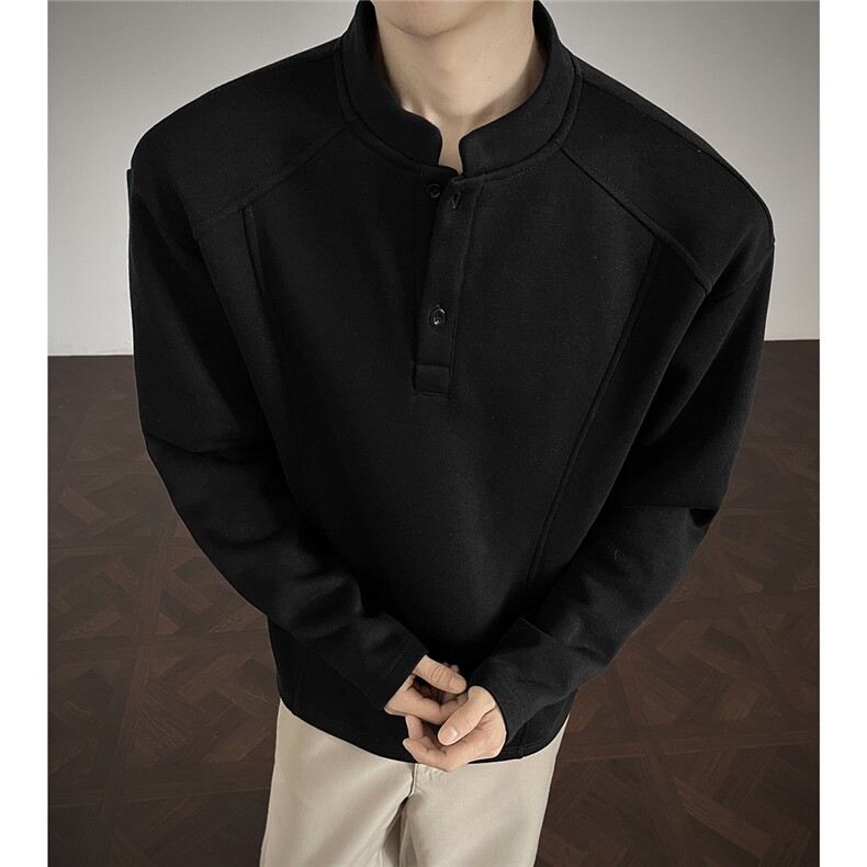 现货入仓15w件330克重磅长袖亨利领T恤衫A3625JR特p28，男装T恤，四季星座1118-1