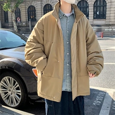 日系复古立领保暖棉衣男bf冬季潮牌纯色面包服情侣外套V564-P88，男装棉衣，星座1008