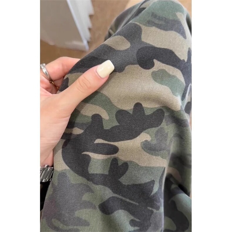 美式覆古水洗迷彩卫裤男早秋重磅运动裤子直筒阔腿弯刀微喇工装裤,男装牛仔裤,星座506A