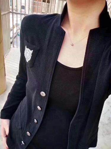 高弹力小外套西装领黑色灰色MLXL，女装西装，欧诗尚