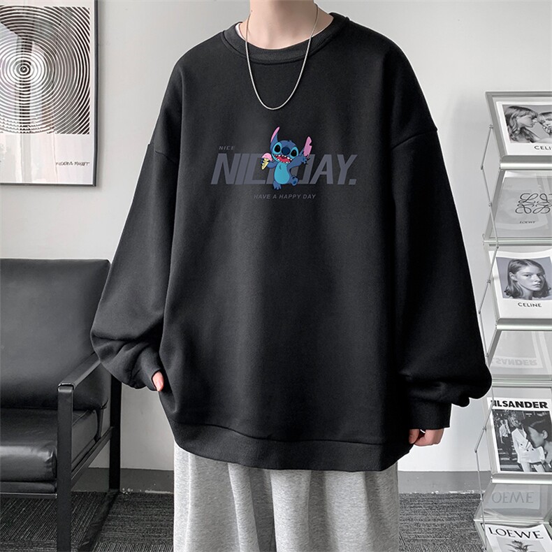 圆领卫衣男大码加厚加绒长袖t恤男S6173-P28加绒款-P33,男装卫衣,电商A040
