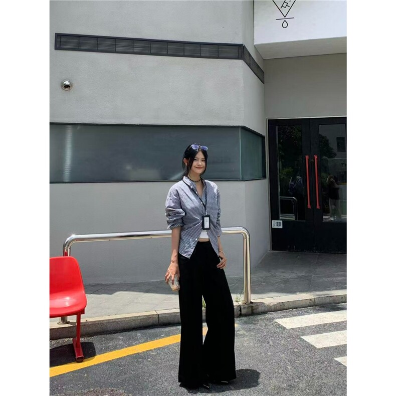 格子衬衫男女美式cleanfit高级感宽松百搭纯棉长袖衬衣潮CSW222,男装衬衫,星座516A