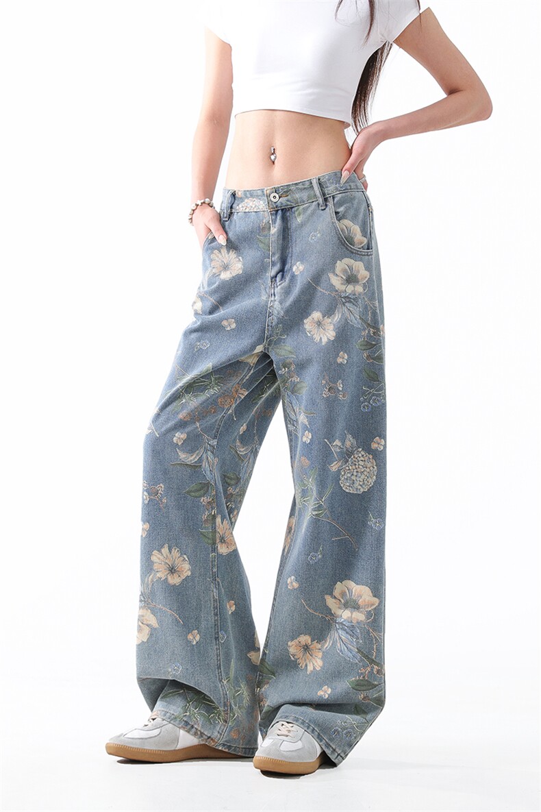 903-AK40-特P55【S-3XL】男女花灰牛仔裤！1,男装牛仔裤,星座903