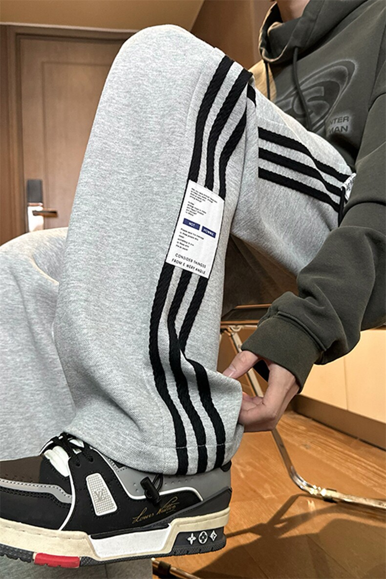 2024春季新款内景大码美式织带直筒卫裤M-5XHK24048-P60,男装休闲裤,电商A022