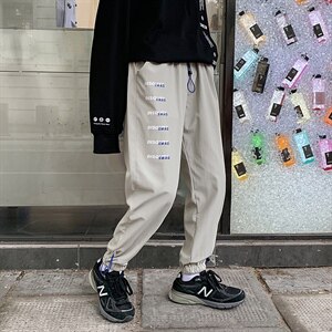 【】A003-HZ7219-P50新款字母印花休闲裤 女模1图片