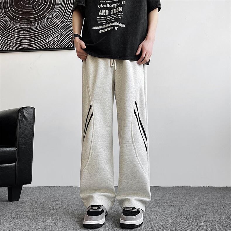 M9664-p36灰色休闲裤子男款春季潮牌直筒宽松运动长裤男士垂感裤,女装休闲裤,星座1008-2