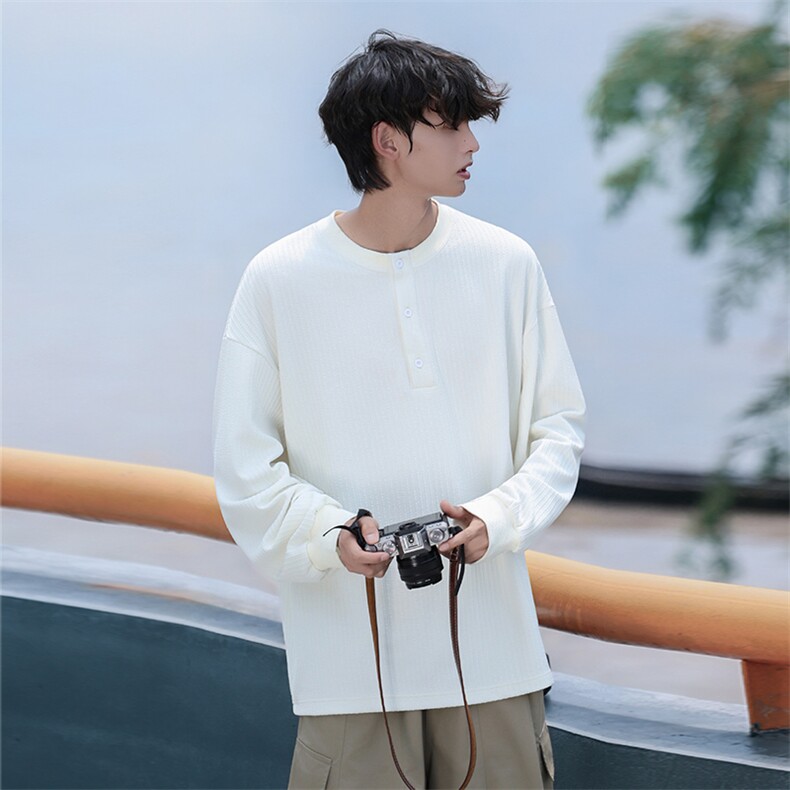 Y601-P38港风休闲圆领卫衣男落肩打底衫潮流百搭上衣外,男装T恤,星座1204