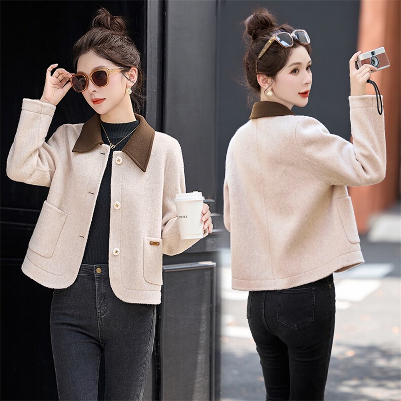 小香风外套女春装2025年新款爆短款高端级品牌个子双面高端呢大衣，女装毛呢外套，众宇琦