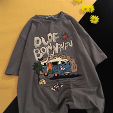 618B-1-TT18美式复古趣味印花短袖T恤男潮P35控48版权已注册，男装T恤，星座618B-1