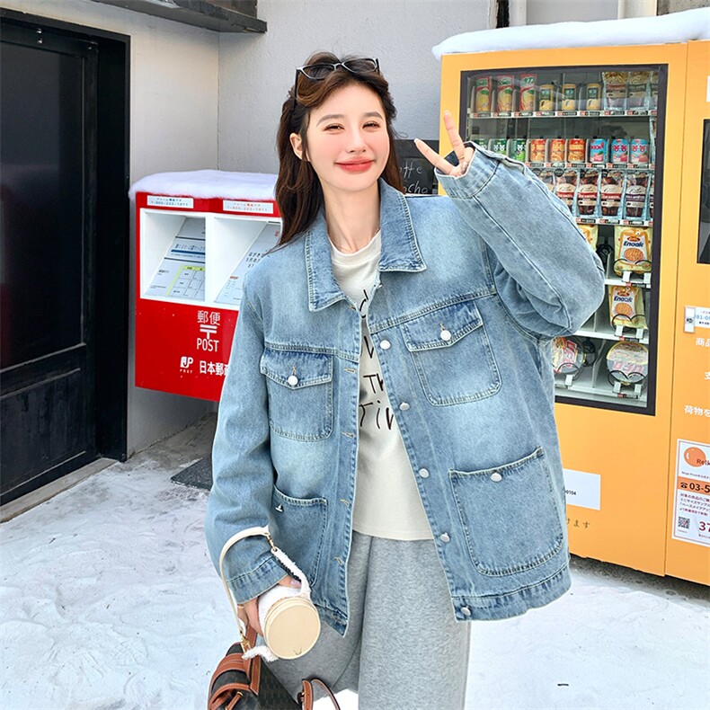 美式牛仔派克羽绒服女冬新款超火好看高级小众加绒加厚工装短外套,女装派克服,2C277