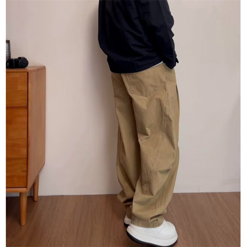 冬季休闲宽松休闲直筒裤男加厚阔腿长裤1008-LJ799-P50加绒P63,男装卫衣,星座1008