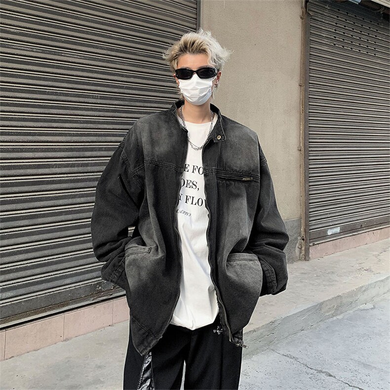 F23-P68春季美式复古水洗做旧牛仔外套2024炸街高级感宽松夹克男,男装夹克,星座512-6