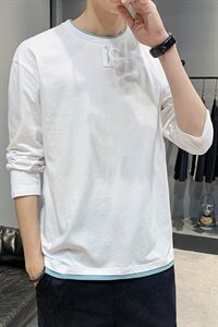 【】潮流男士青少年宽松体恤纯棉新品长袖T恤DS447TP25图片