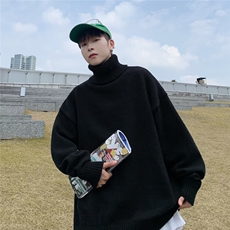 高领黑色毛衣男士冬季宽松慵懒风打底衫大码高级感BZ611-P45，男装针织衫/毛衣，星座1109-3