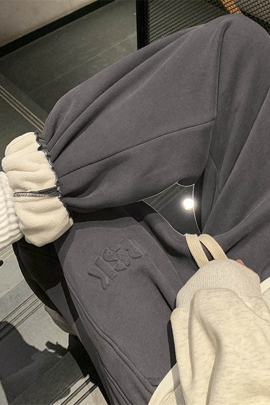 冬季新款加绒钢印休闲卫裤M~5XLXZ604-KP98-P65控78,男装休闲裤,星座604