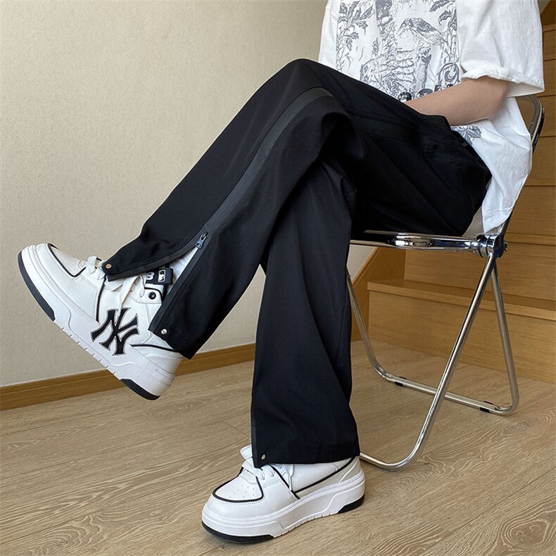 高街ins潮牌宽松阔腿卫裤夏季美式vibe侧拉链休闲裤男K6380-P35,男装休闲裤,星座512-3