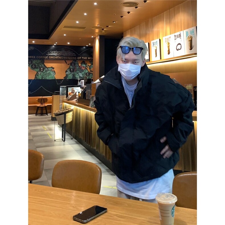 网图菱形格美式棉服痞帅炸街棉衣外套立领面包服A025-HY1133-P80,男装棉衣,电商A025