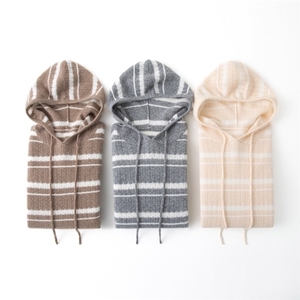 2025年秋季时尚百搭通勤简约休闲条纹帽衫图片