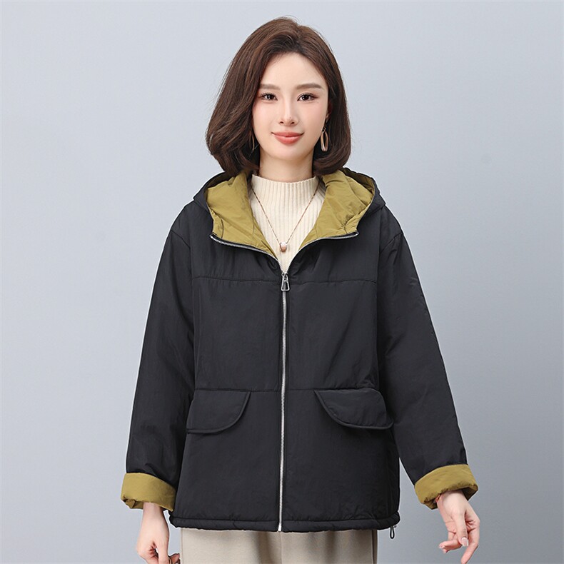 叶笙衣1187拼接撞色连帽加厚短棉衣,女装棉衣/棉服,叶笙衣