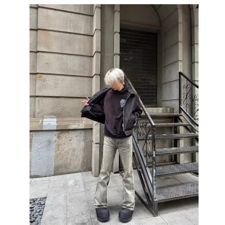 简约长袖小众高级感垫肩千鸟格廓形夹克男秋季常规款无品牌宽松型,男装夹克,星座1210-1