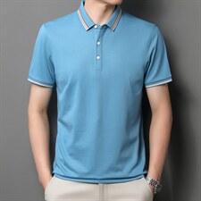 中青年夏季2022薄款男士短袖POLO衫透气丝光商务潮流半袖上衣P48，男装Polo衫，星座1105-3