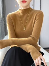 抽条四平半高针织衫，女装针织衫/毛衣，强盛羊绒